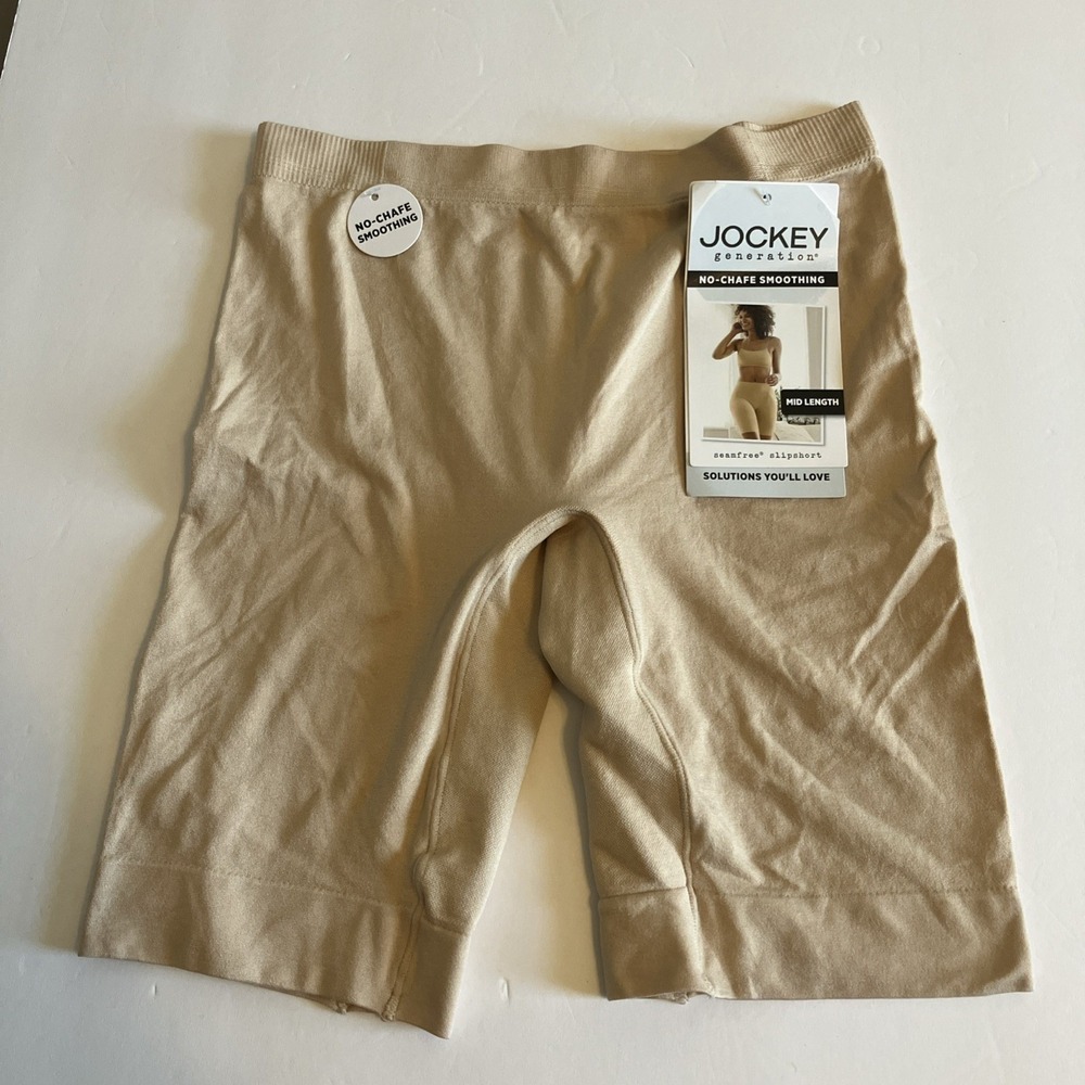 Jockey Slipshort Women Small Beige New Seamfree Mid Length Smoothing C617